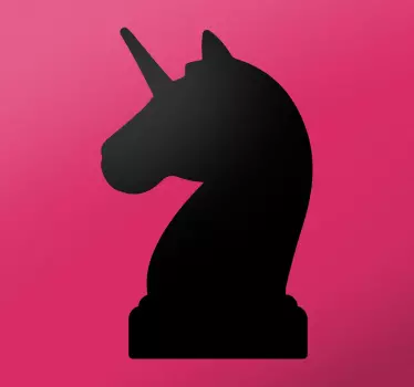 Vinilo decorativo unicornio ficha ajedrez - TenVinilo