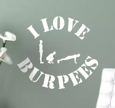 Wandtattoo I Love Burpees - TenStickers