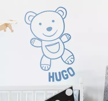 Personalised Teddy Bear Wall Sticker - TenStickers