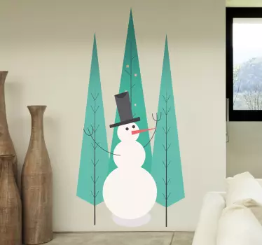 Stunning Snowman Wall Sticker - TenStickers