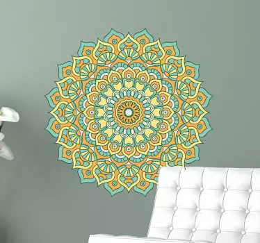 Floral Mandala Wall Sticker - TenStickers