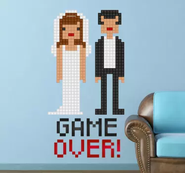 sticker mariage game over - TenStickers