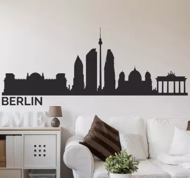 Berlin Silhouette Skyline Wall Sticker - TenStickers