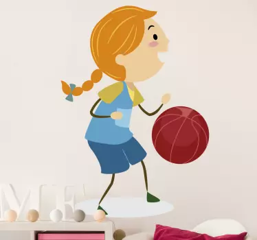 Košarkaška djevojka crtajući zidnu naljepnicu - TenStickers