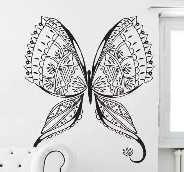 Detaylı kelebek duvar sticker - TenStickers