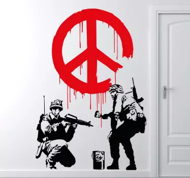 Adesivo militar pintura Banksy - TenStickers