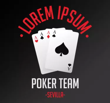 Vinilo personalizable equipo póker - TenVinilo