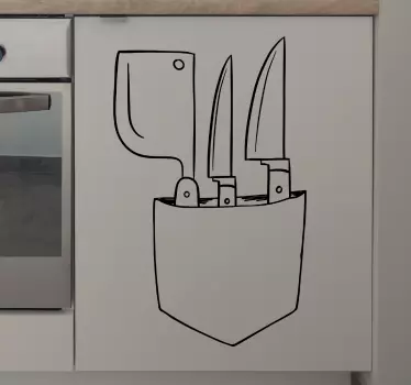 Kitchen Knives Wall Sticker - TenStickers