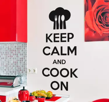 Keep Calm And Cook On Wall Sticker - TenStickers