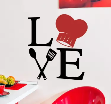 Láska vaření kuchyňské nálepky na stěnu - TenStickers