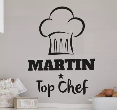 Sticker top chef personnalisable - TenStickers