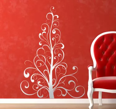 Vinilo decorativo árbol navidad lineal - TenVinilo