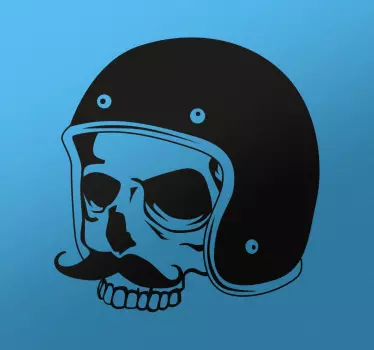Skull With Helmet Sticker - TenStickers