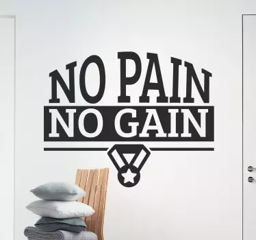 Naklejka No Pain No Gain - TenStickers