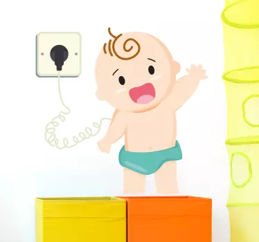 Charging Infant Boy Wall Sticker - TenStickers