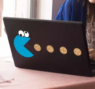 Laptop sticker Cookie Monster Pac Man - TenStickers