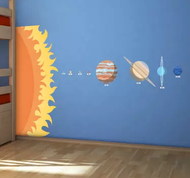 Wandtattoo Sonnensystem mit Beschriftung - TenStickers