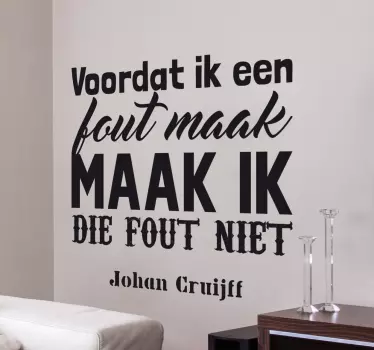 Muursticker citaat Johan Cruijff - TenStickers