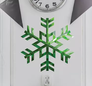 Emerald Green Snowflake Sticker - TenStickers