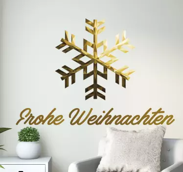 Wandsticker Frohe Weihnachten Schneeflocke - TenStickers