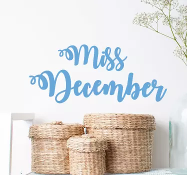 Miss December Wall Sticker - TenStickers