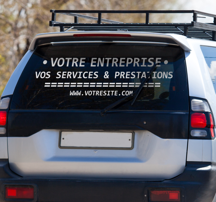 La imagen tiene un atributo ALT vacío; su nombre de archivo es sticker-voiture-texte-professionnel-personnalisable-101454.webp