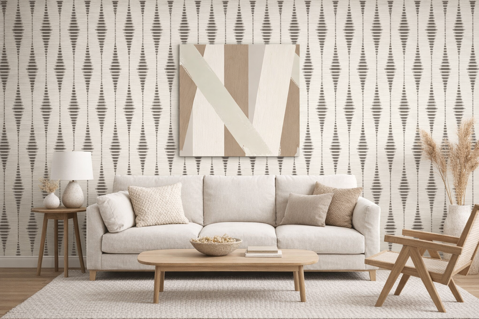 El dúo ganador para paredes con estilo: papel pintado y cuadros