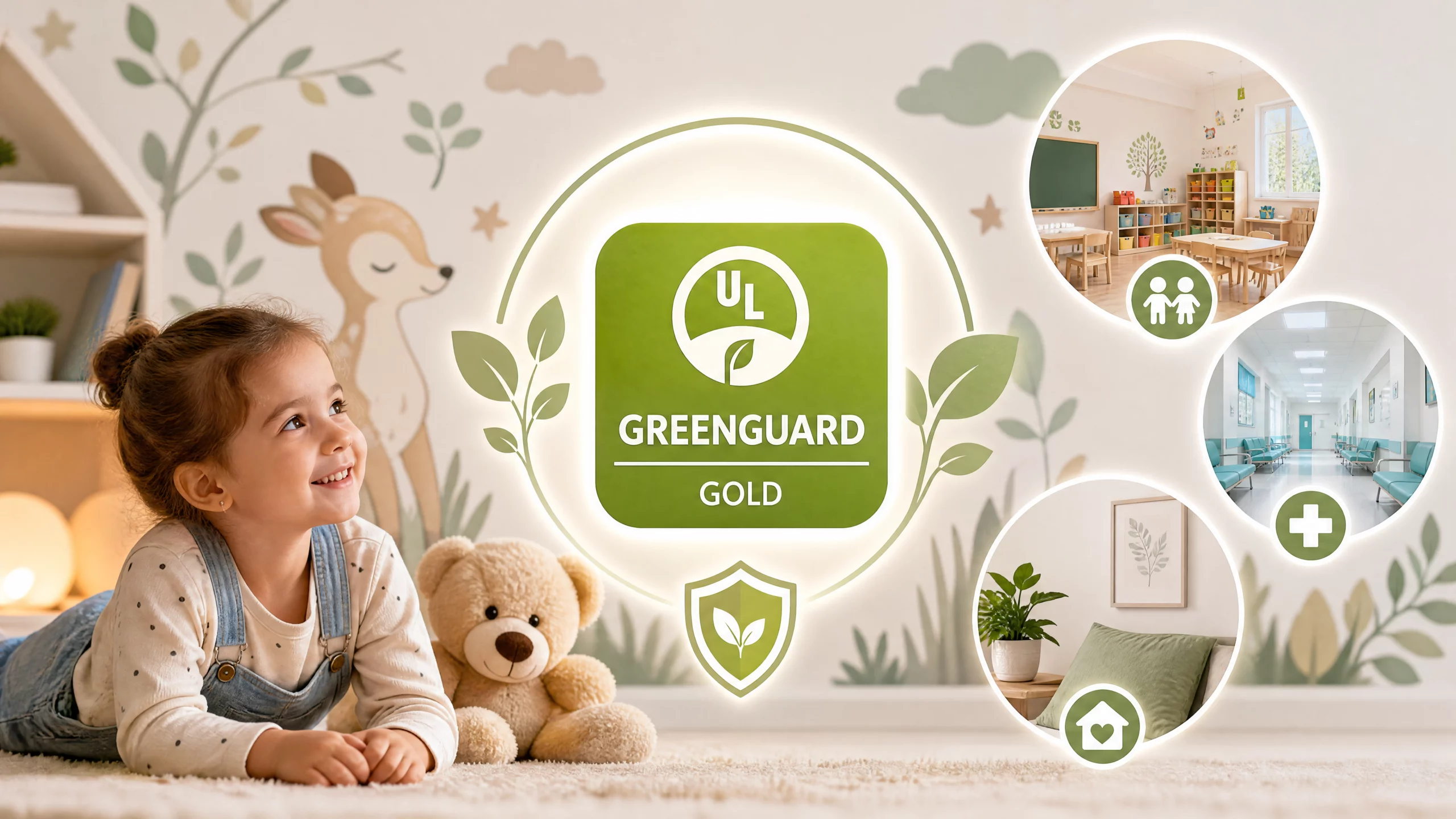 Vinilos seguros para niños con certificación GREENGUARD Gold