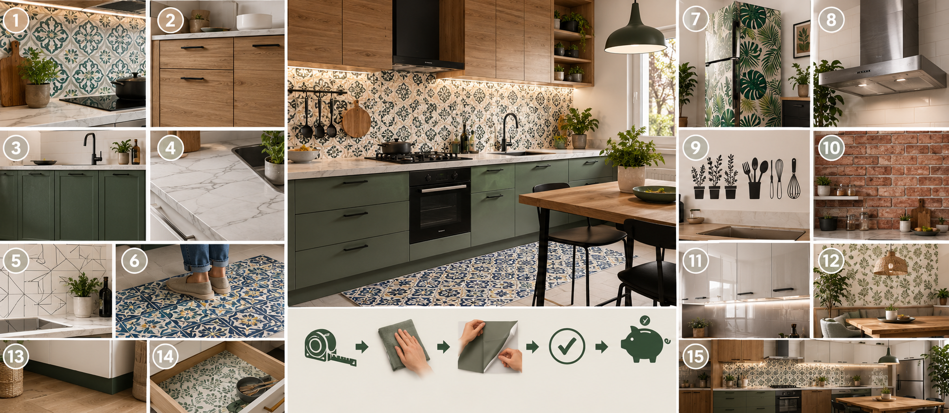 15 ideas para renovar la cocina sin obras con vinilos adhesivos