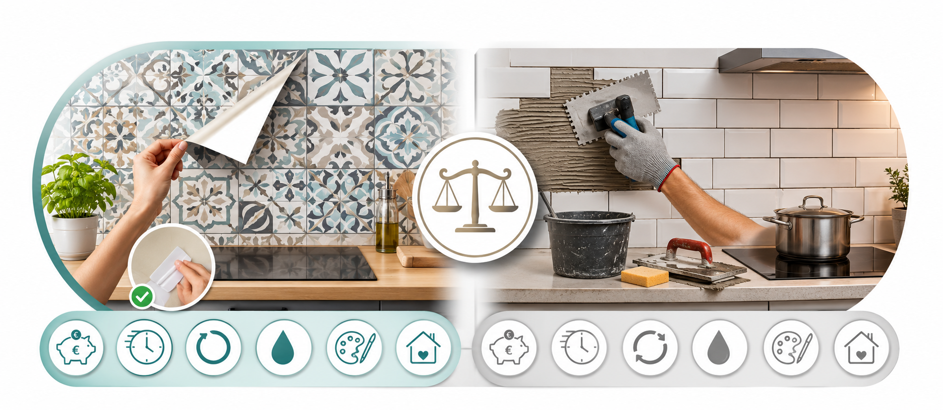 Vinilos para cocina vs azulejos tradicionales: comparativa honesta en 6 claves