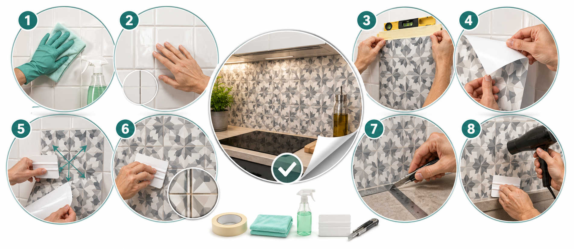 Cómo poner vinilos en azulejos de cocina: guía paso a paso (sin errores)