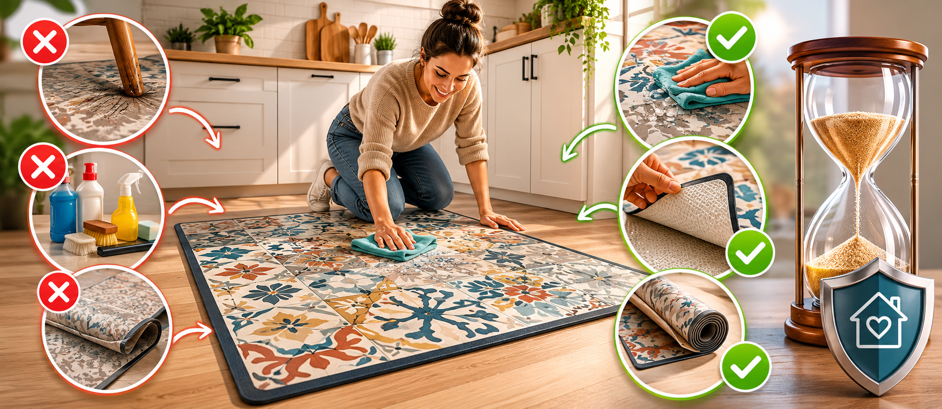 Cuánto dura una alfombra vinílica de cocina y cómo cuidarla