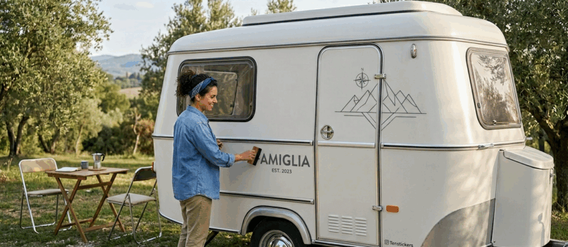 Adesivi camper fai da te: come rinnovare una roulotte vintage
