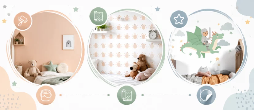 Vinilos infantiles, papel pintado o pintura: cuál elegir y cómo aplicarlo