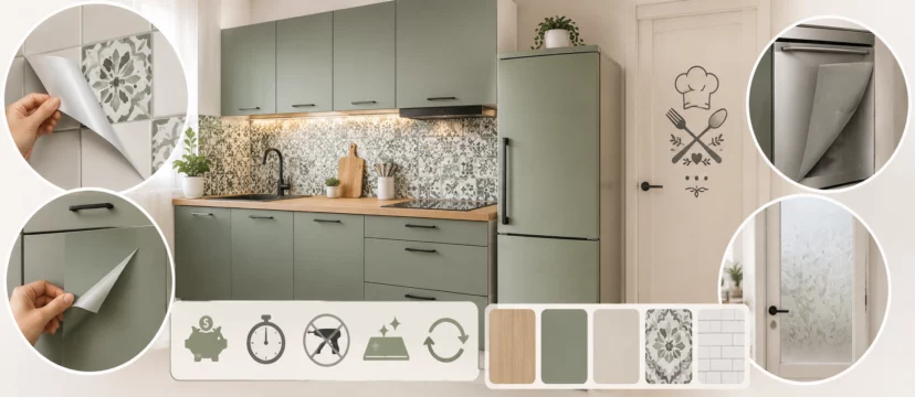 Cómo decorar una cocina con vinilos: puertas, muebles y azulejos