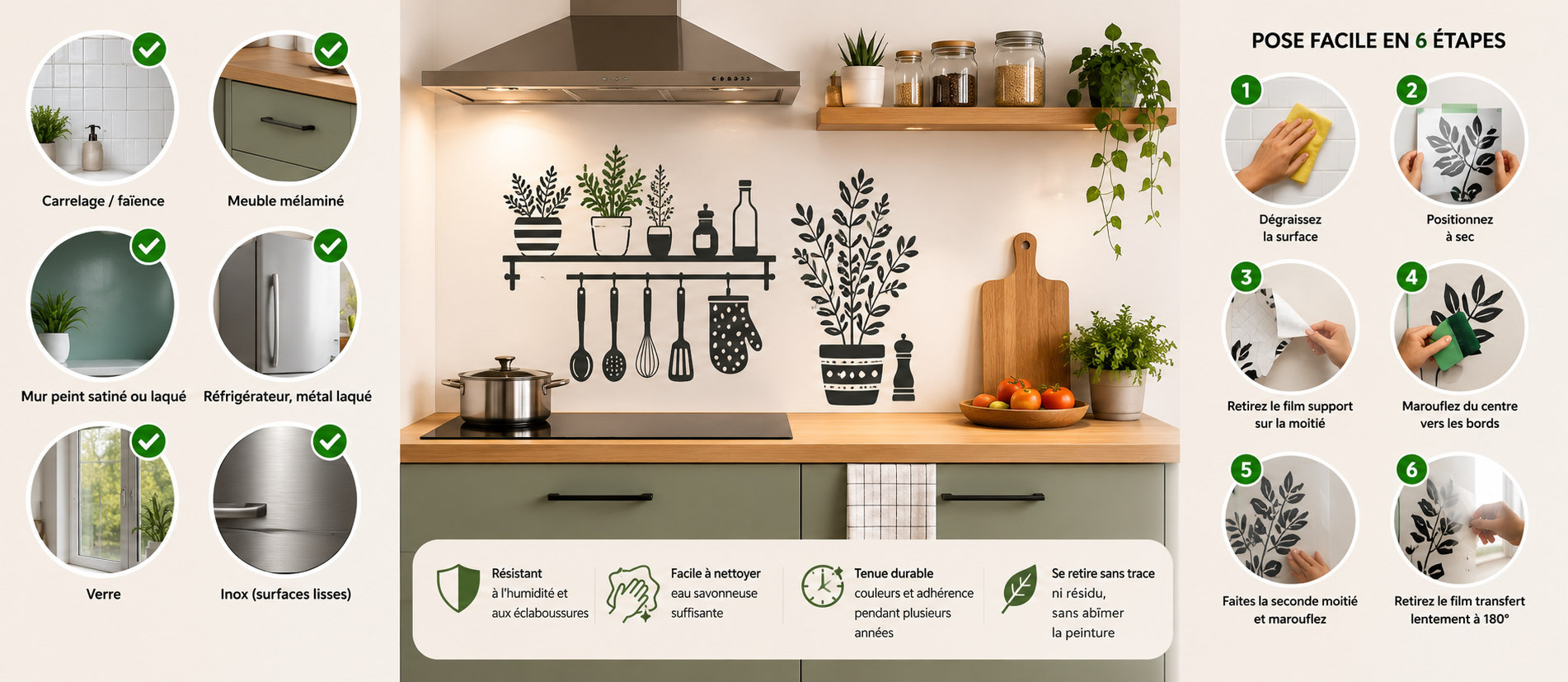 Sur quelles surfaces un sticker de cuisine tient-il vraiment ? Le guide complet