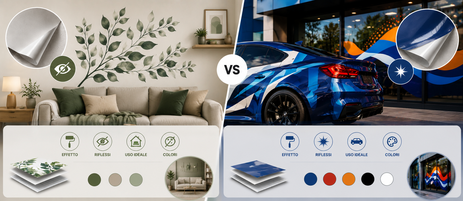 Sticker opaco o lucido? Leggi il confronto tra le finiture e i materiali