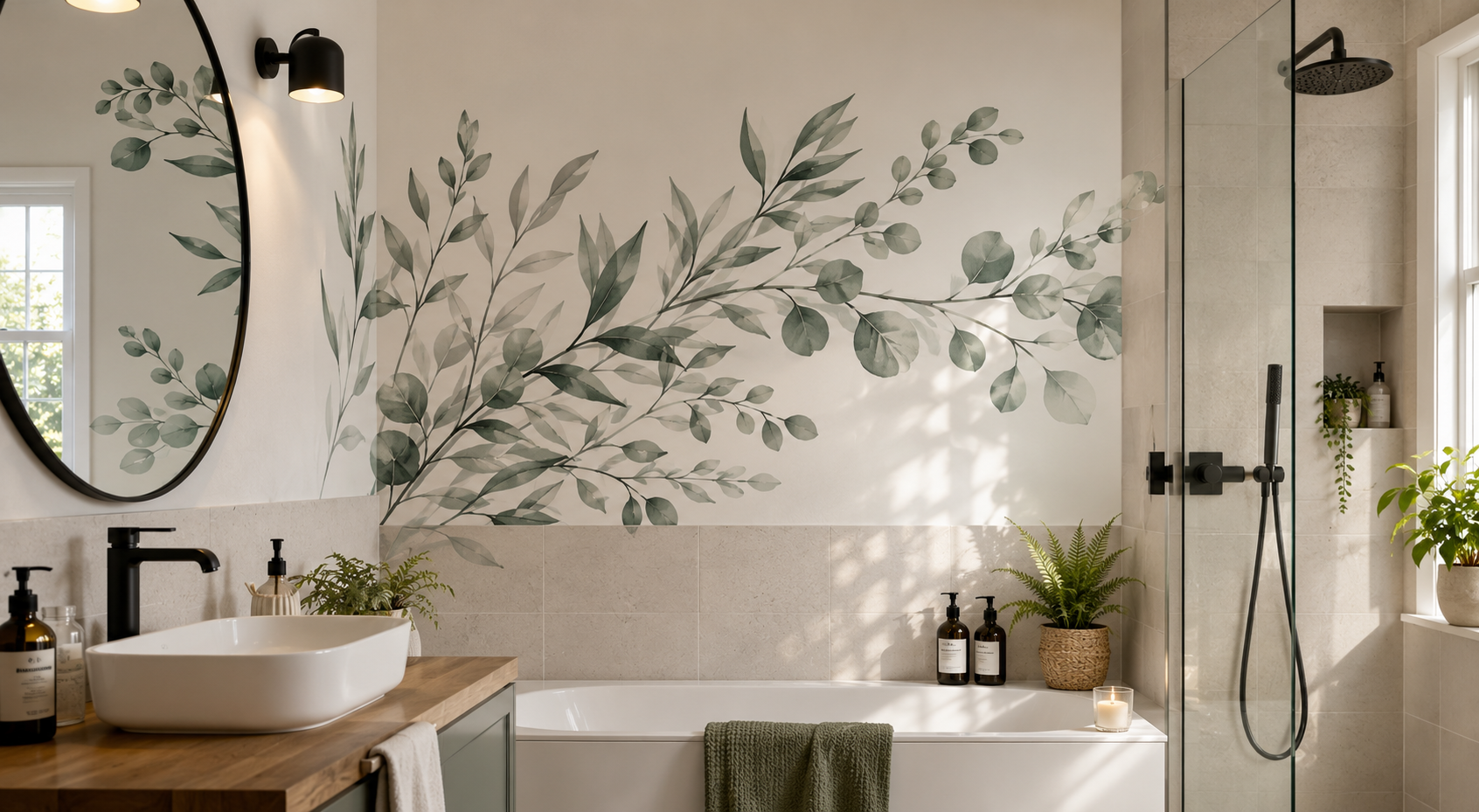 Bathroom wall stickers: ideas, tips and how to transform your space without painting