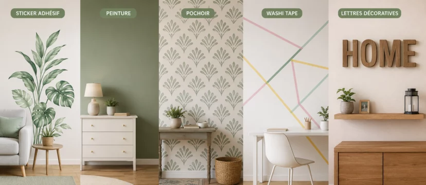 Sticker, peinture, pochoir, washi tape ou lettres décoratives : que choisir pour un mur ?