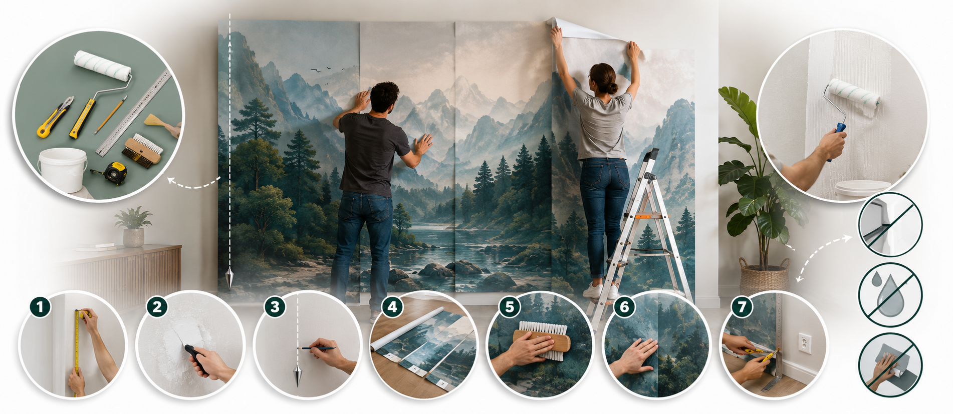 Comment poser un papier peint panoramique : le guide en 7 étapes